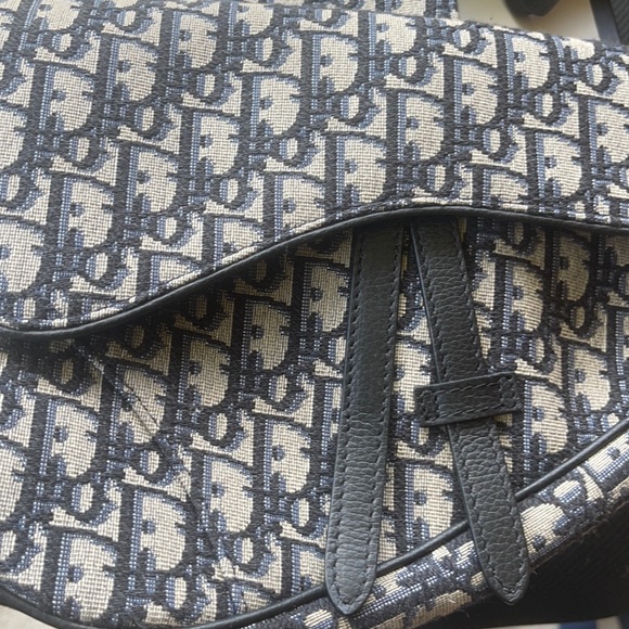 Christian Dior Shoulder Saddle Blue Oblique in Dark Blue and Light Blue - Picture 8 of 8